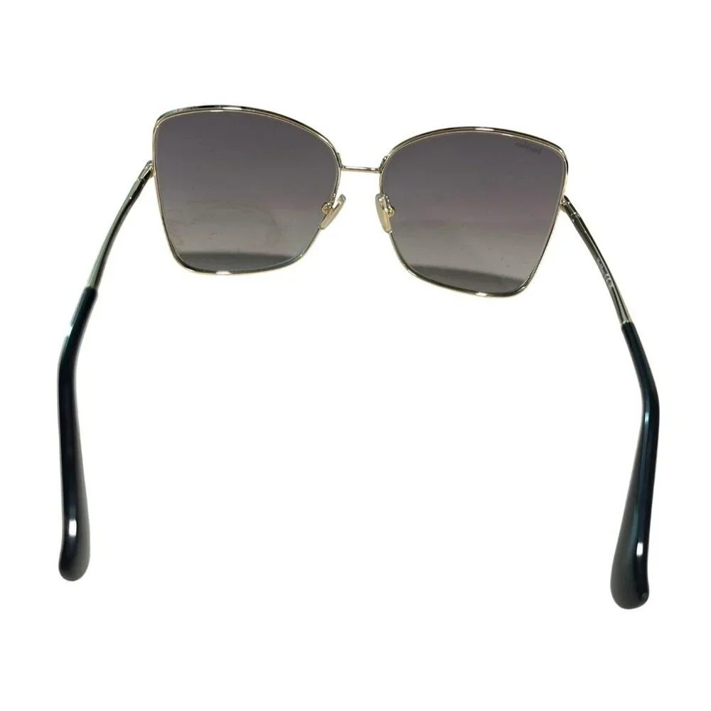 MaxMara Gold Rim Gradient Large Lens Butterfly Sunglasses With Case